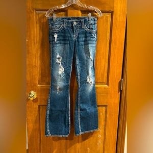 Silver Frances Women’s Dark Denim Distressed Jeans